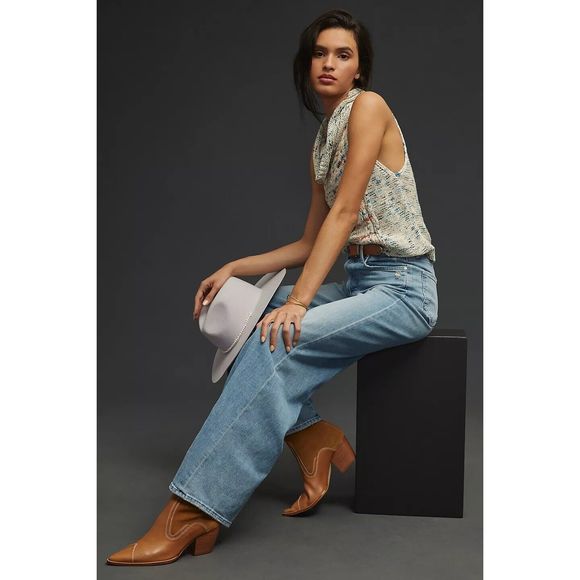 Anthropologie MOTHER The Enchanter High-Rise Wide-Leg Jeans Size 25 - Picture 4 of 9